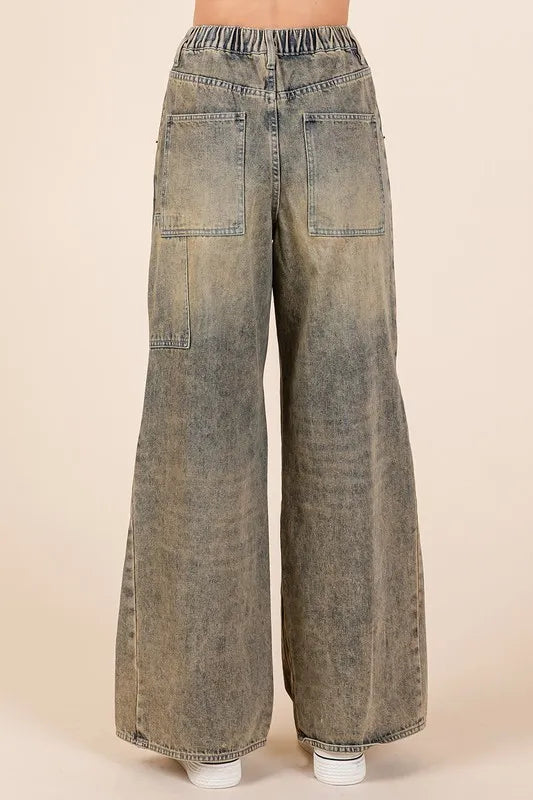 Mittoshop Washed Wide Leg Jeans with Pockets-Jeans-Trendsi-[option4]-[option5]-[option6]-[option7]-[option8]-Shop-Boutique-Clothing-for-Women-Online