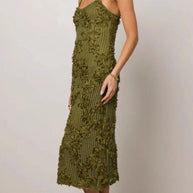 Flower Textured Midi Cami Dress-Dresses-Trendsi-[option4]-[option5]-[option6]-[option7]-[option8]-Shop-Boutique-Clothing-for-Women-Online
