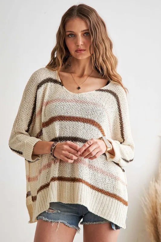 ADORA Full Size Multi Color Strip Sweater-Sweaters-Trendsi-IVORY/MULTI STRIPE-S-[option4]-[option5]-[option6]-[option7]-[option8]-Shop-Boutique-Clothing-for-Women-Online