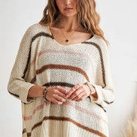 ADORA Full Size Multi Color Strip Sweater-Sweaters-Trendsi-IVORY/MULTI STRIPE-S-[option4]-[option5]-[option6]-[option7]-[option8]-Shop-Boutique-Clothing-for-Women-Online
