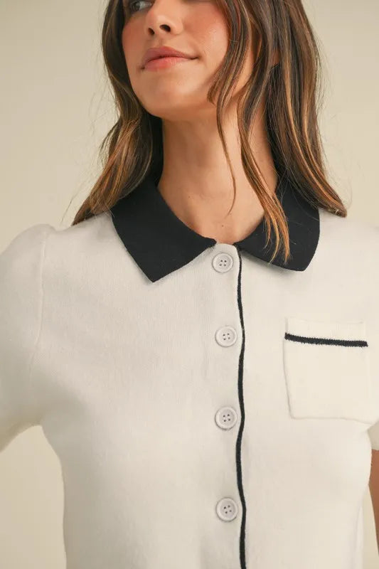MABLE Button Down Contrast Collared Knit Cardigan-Crop Tops-Trendsi-[option4]-[option5]-[option6]-[option7]-[option8]-Shop-Boutique-Clothing-for-Women-Online