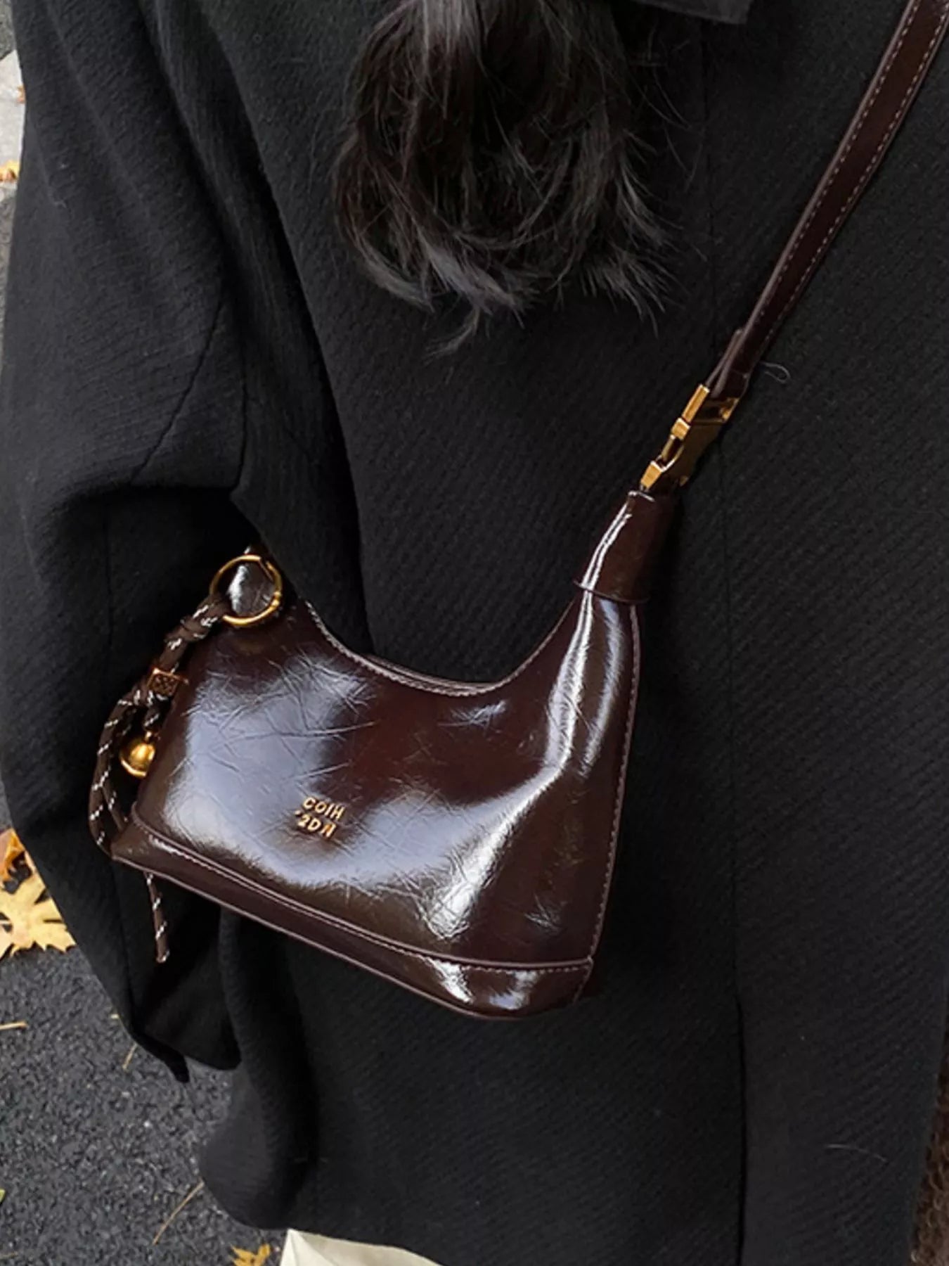 Leather Crossbody Bag with Charm-handbag-Trendsi-[option4]-[option5]-[option6]-[option7]-[option8]-Shop-Boutique-Clothing-for-Women-Online