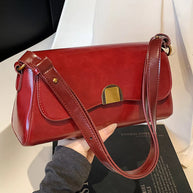 Golden Clasp Shoulder Bag-hand bag-Trendsi-Red-One Size-[option4]-[option5]-[option6]-[option7]-[option8]-Shop-Boutique-Clothing-for-Women-Online