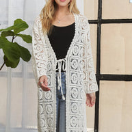 ADORA Long Sleeves Crochet Elastic Cardigan-Cardigans-Trendsi-IVORY-S-[option4]-[option5]-[option6]-[option7]-[option8]-Shop-Boutique-Clothing-for-Women-Online