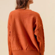 SO ME Embroidered Flower Cable Knitted Sweater-Sweaters-Trendsi-[option4]-[option5]-[option6]-[option7]-[option8]-Shop-Boutique-Clothing-for-Women-Online