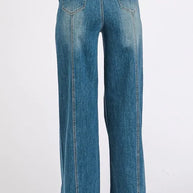 Mittoshop Medium Wash Seam Detail Wide Leg Denim Jeans-Jeans-Trendsi-[option4]-[option5]-[option6]-[option7]-[option8]-Shop-Boutique-Clothing-for-Women-Online