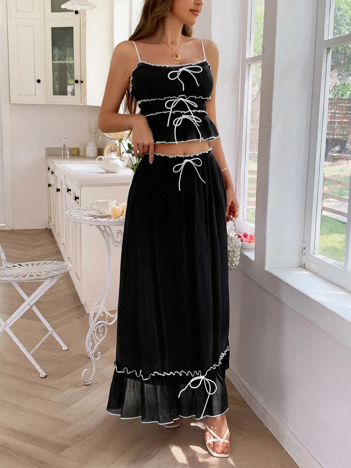 Frill Square Neck Cami and Skirt Set-outfit-Trendsi-[option4]-[option5]-[option6]-[option7]-[option8]-Shop-Boutique-Clothing-for-Women-Online