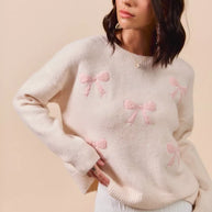 SO ME Embroidered Ribbon Round Neck Sweater-Sweaters-Trendsi-[option4]-[option5]-[option6]-[option7]-[option8]-Shop-Boutique-Clothing-for-Women-Online