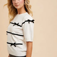 Annie Wear Striped Bow Round Neck Knit Top-knit top-Trendsi-[option4]-[option5]-[option6]-[option7]-[option8]-Shop-Boutique-Clothing-for-Women-Online