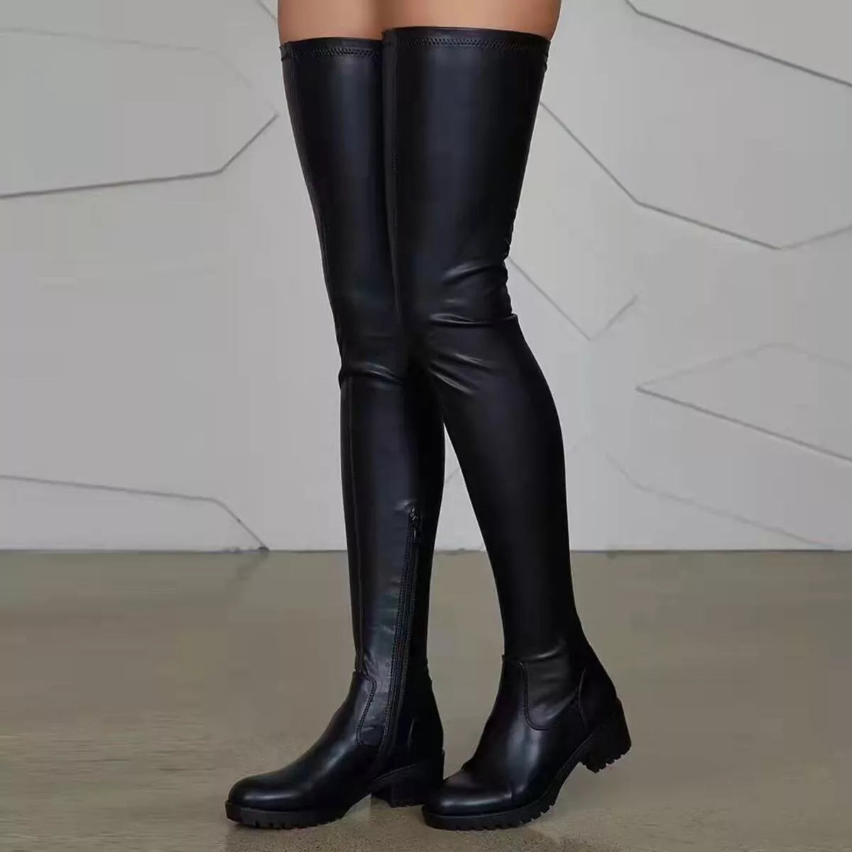 Over-the-Knee Block Heels Boots-Boots-Trendsi-Black-35-[option4]-[option5]-[option6]-[option7]-[option8]-Shop-Boutique-Clothing-for-Women-Online