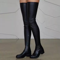 Over-the-Knee Block Heels Boots-Boots-Trendsi-Black-35-[option4]-[option5]-[option6]-[option7]-[option8]-Shop-Boutique-Clothing-for-Women-Online
