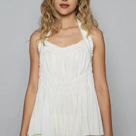 POL Backless Halter Sleeveless Top with Smocking Shirring Detail-Tank Tops & Camis-Trendsi-[option4]-[option5]-[option6]-[option7]-[option8]-Shop-Boutique-Clothing-for-Women-Online