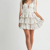MABLE Floral Print Shoulder Tie Layered Mini Dress-Dresses-Trendsi-[option4]-[option5]-[option6]-[option7]-[option8]-Shop-Boutique-Clothing-for-Women-Online