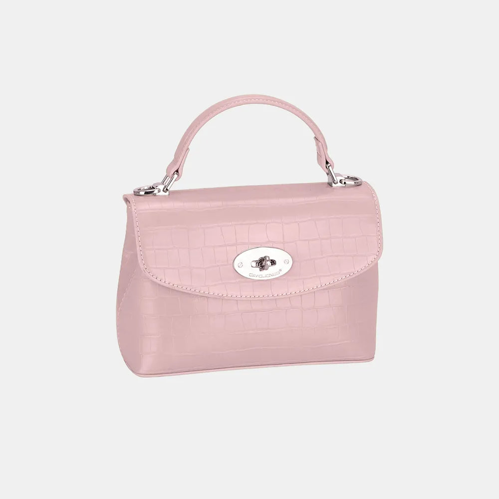 David Jones Texture PU Leather Handbag-Bags-Trendsi-Pink-One Size-[option4]-[option5]-[option6]-[option7]-[option8]-Shop-Boutique-Clothing-for-Women-Online