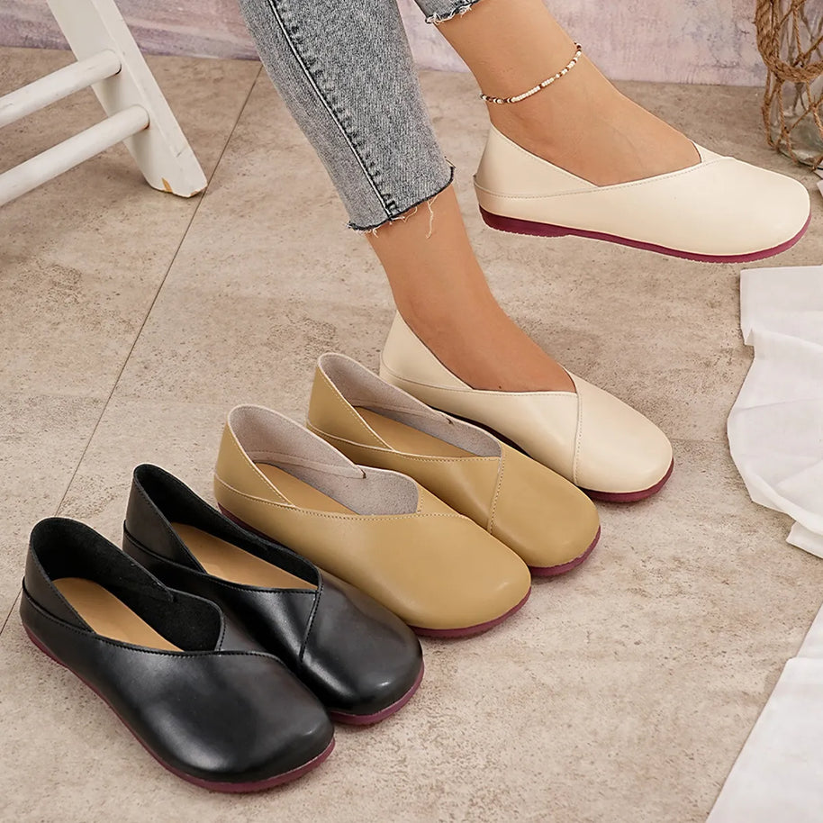 Round Toe Flats Slip-Ons-135 Flats-Trendsi-[option4]-[option5]-[option6]-[option7]-[option8]-Shop-Boutique-Clothing-for-Women-Online