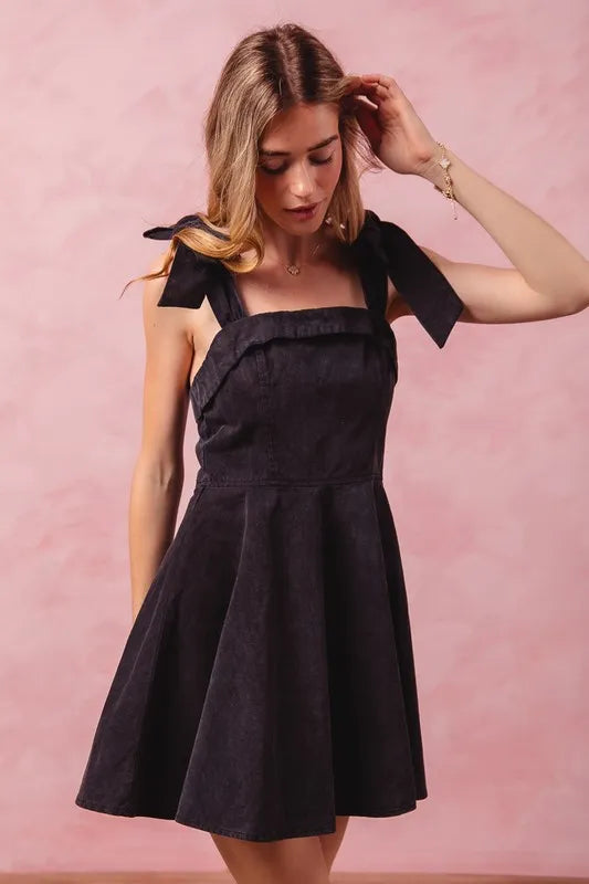 SO ME Fit and Flare Washed Gameday Dress-Dresses-Trendsi-[option4]-[option5]-[option6]-[option7]-[option8]-Shop-Boutique-Clothing-for-Women-Online