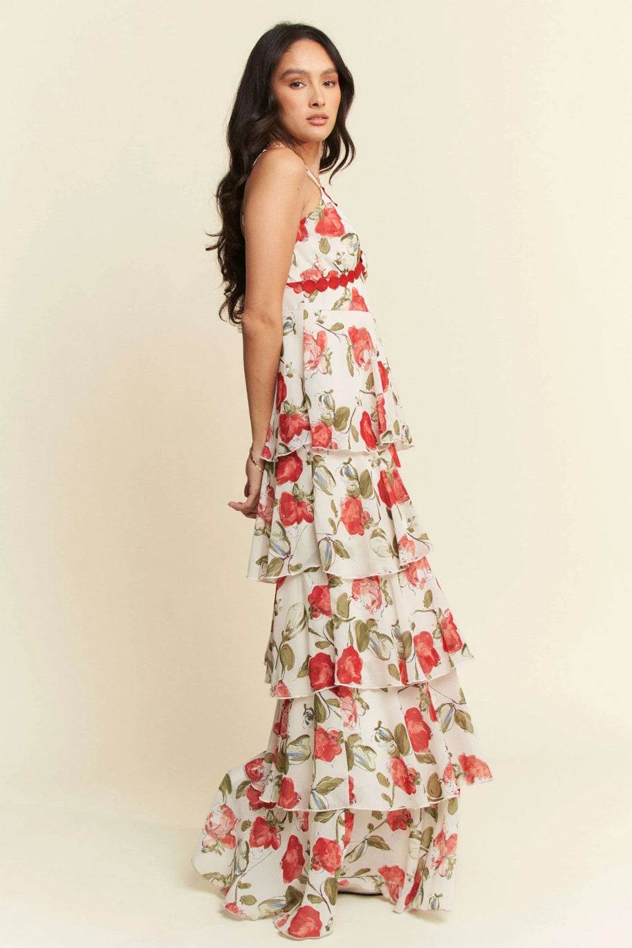 Davi & Dani Contrast Ring Lace Layered Ruffle Maxi Cami Dress-Dresses-Trendsi-[option4]-[option5]-[option6]-[option7]-[option8]-Shop-Boutique-Clothing-for-Women-Online