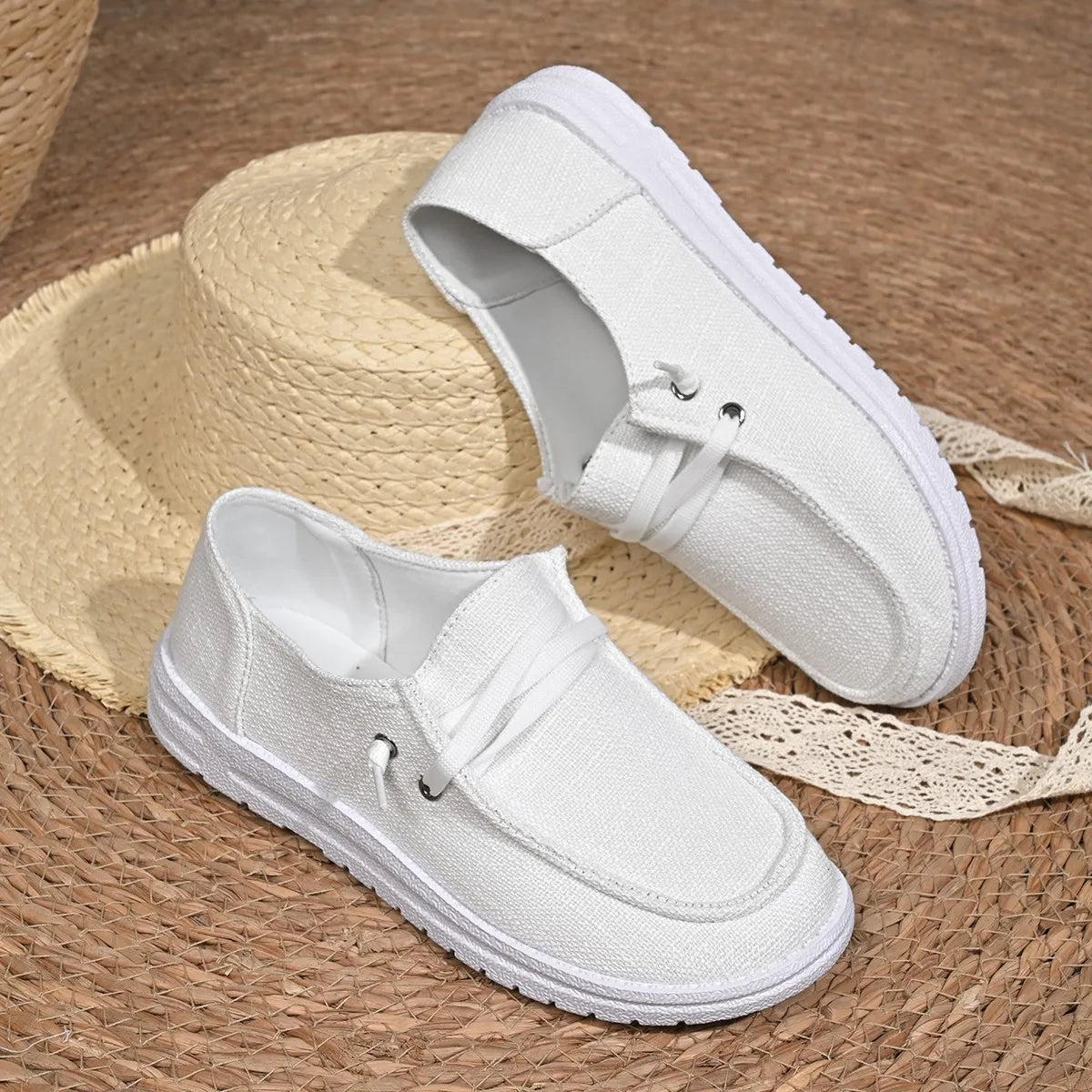 Round Toe Canvas Slip-Ons-120 Sneakers-Trendsi-[option4]-[option5]-[option6]-[option7]-[option8]-Shop-Boutique-Clothing-for-Women-Online