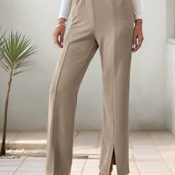 High-Waisted Slit Pants-Pants-Trendsi-[option4]-[option5]-[option6]-[option7]-[option8]-Shop-Boutique-Clothing-for-Women-Online