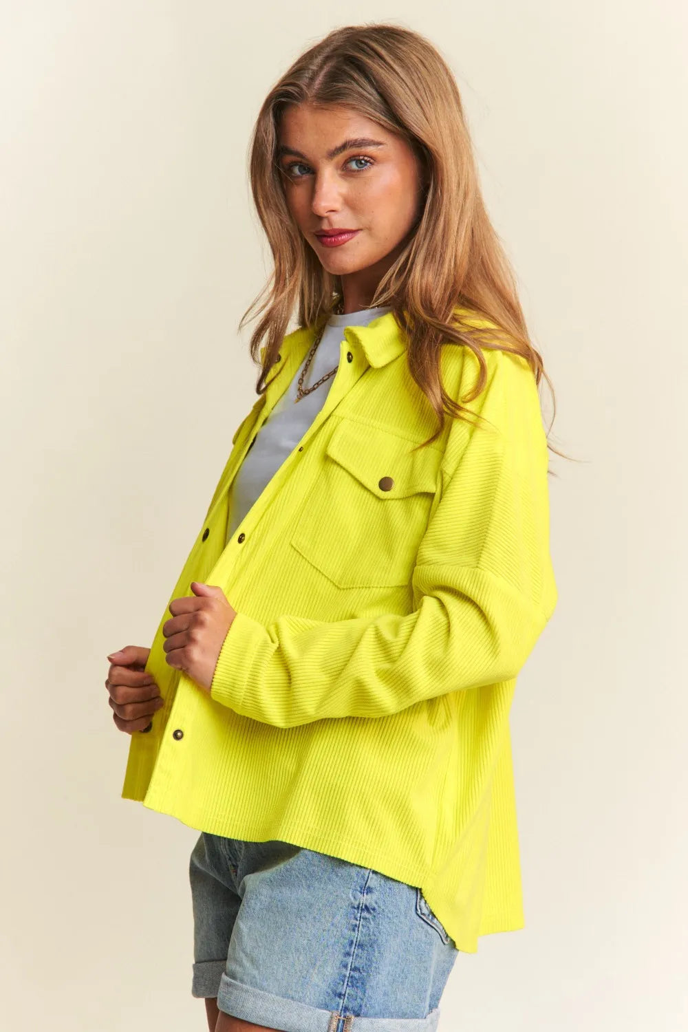 J.NNA Snap Down Long Sleeve High Low Shacket-Jackets-Trendsi-[option4]-[option5]-[option6]-[option7]-[option8]-Shop-Boutique-Clothing-for-Women-Online