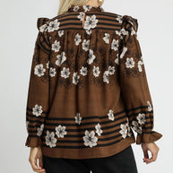 Umgee Full Size Mix Floral Smocked Ruffle Blouse-Blouses-Trendsi-[option4]-[option5]-[option6]-[option7]-[option8]-Shop-Boutique-Clothing-for-Women-Online