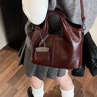 Leather Crossbody Bag with Charm-handbag-Trendsi-Red-One Size-[option4]-[option5]-[option6]-[option7]-[option8]-Shop-Boutique-Clothing-for-Women-Online