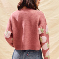 SO ME Strawberry Fruit All Over Button Sweater Cardigan-Cardigan-Trendsi-[option4]-[option5]-[option6]-[option7]-[option8]-Shop-Boutique-Clothing-for-Women-Online