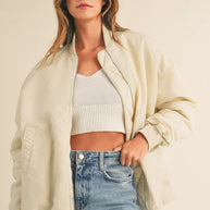 MABLE Back Ruched Utiltiy Bomber Jacket-Jackets-Trendsi-Ecru-S-[option4]-[option5]-[option6]-[option7]-[option8]-Shop-Boutique-Clothing-for-Women-Online