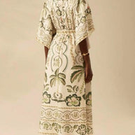 Palm Print V-Neck Midi Dress-Dresses-Trendsi-[option4]-[option5]-[option6]-[option7]-[option8]-Shop-Boutique-Clothing-for-Women-Online