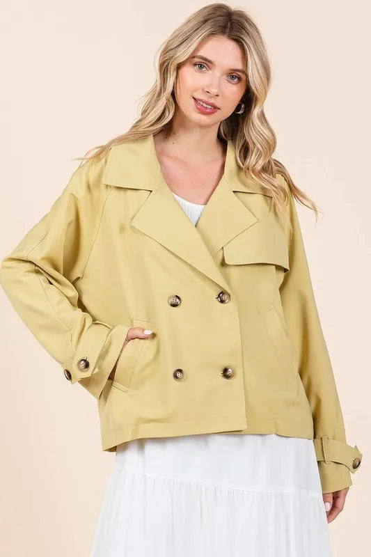 Mittoshop Double Breasted Long Sleeve Trench Coat Jacket-Coats & Jackets-Trendsi-Yellow-S/M-[option4]-[option5]-[option6]-[option7]-[option8]-Shop-Boutique-Clothing-for-Women-Online