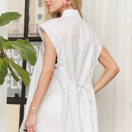 ADORA Solid Cap Sleeve Button Up Shirt-Blouses-Trendsi-[option4]-[option5]-[option6]-[option7]-[option8]-Shop-Boutique-Clothing-for-Women-Online