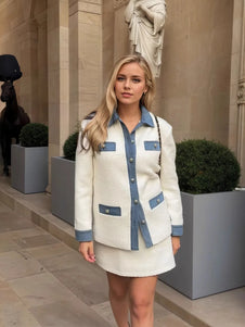 Contrast Trim Button Up Jacket-Coats & Jackets-Trendsi-White-S-[option4]-[option5]-[option6]-[option7]-[option8]-Shop-Boutique-Clothing-for-Women-Online