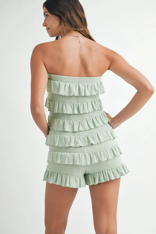 MABLE Pointelle Knit Fabric Ruffled Tube Romper-Jumpsuits & Rompers-Trendsi-[option4]-[option5]-[option6]-[option7]-[option8]-Shop-Boutique-Clothing-for-Women-Online