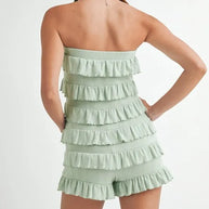 MABLE Pointelle Knit Fabric Ruffled Tube Romper-Jumpsuits & Rompers-Trendsi-[option4]-[option5]-[option6]-[option7]-[option8]-Shop-Boutique-Clothing-for-Women-Online