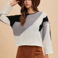 Annie Wear Color Block Drop Shoulder Sweater-Sweaters-Trendsi-Black Combo-S-[option4]-[option5]-[option6]-[option7]-[option8]-Shop-Boutique-Clothing-for-Women-Online