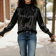 The Satin Scene High Neck Blouse-Haptics-[option4]-[option5]-[option6]-[option7]-[option8]-Shop-Boutique-Clothing-for-Women-Online