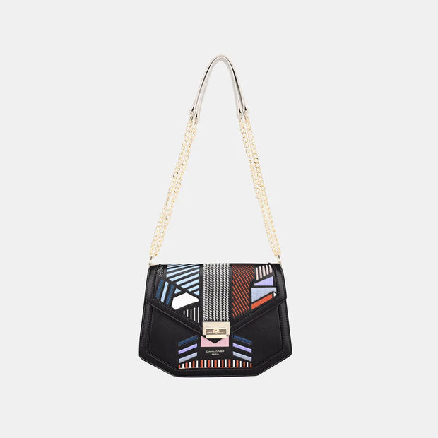 David Jones Geometric Print Crossbody Bag-Bags-Trendsi-Black-One Size-[option4]-[option5]-[option6]-[option7]-[option8]-Shop-Boutique-Clothing-for-Women-Online