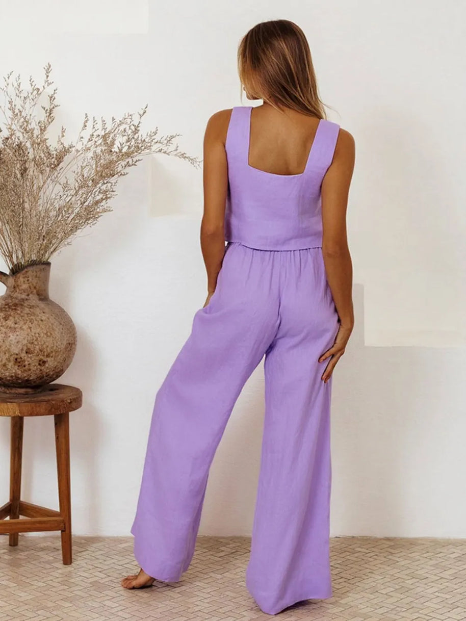Square Neck Sleeveless Top and Pants Set-Sets-Trendsi-[option4]-[option5]-[option6]-[option7]-[option8]-Shop-Boutique-Clothing-for-Women-Online