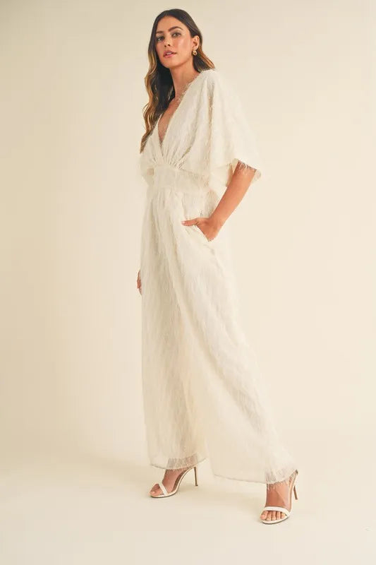 MABLE Fluffy Deep V Neck Wide Leg Jumpsuit-Jumpsuits-Trendsi-[option4]-[option5]-[option6]-[option7]-[option8]-Shop-Boutique-Clothing-for-Women-Online