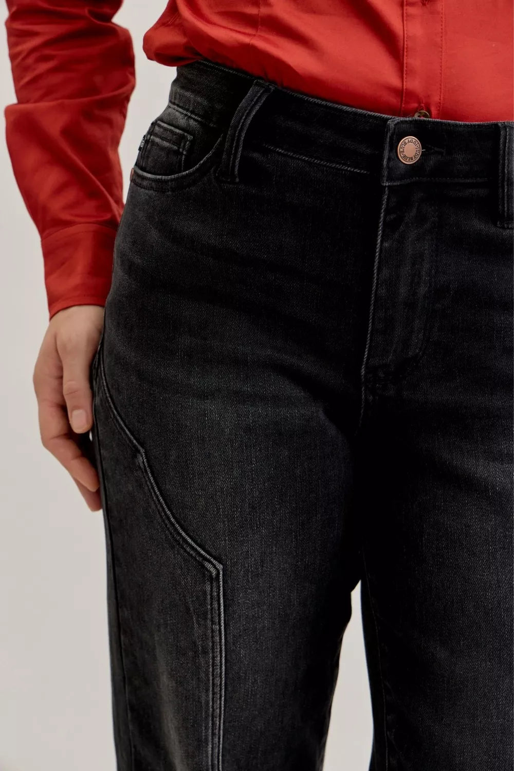 Judy Blue Mid Rise Straight Western Seam Detail Jeans-Jeans-Trendsi-[option4]-[option5]-[option6]-[option7]-[option8]-Shop-Boutique-Clothing-for-Women-Online