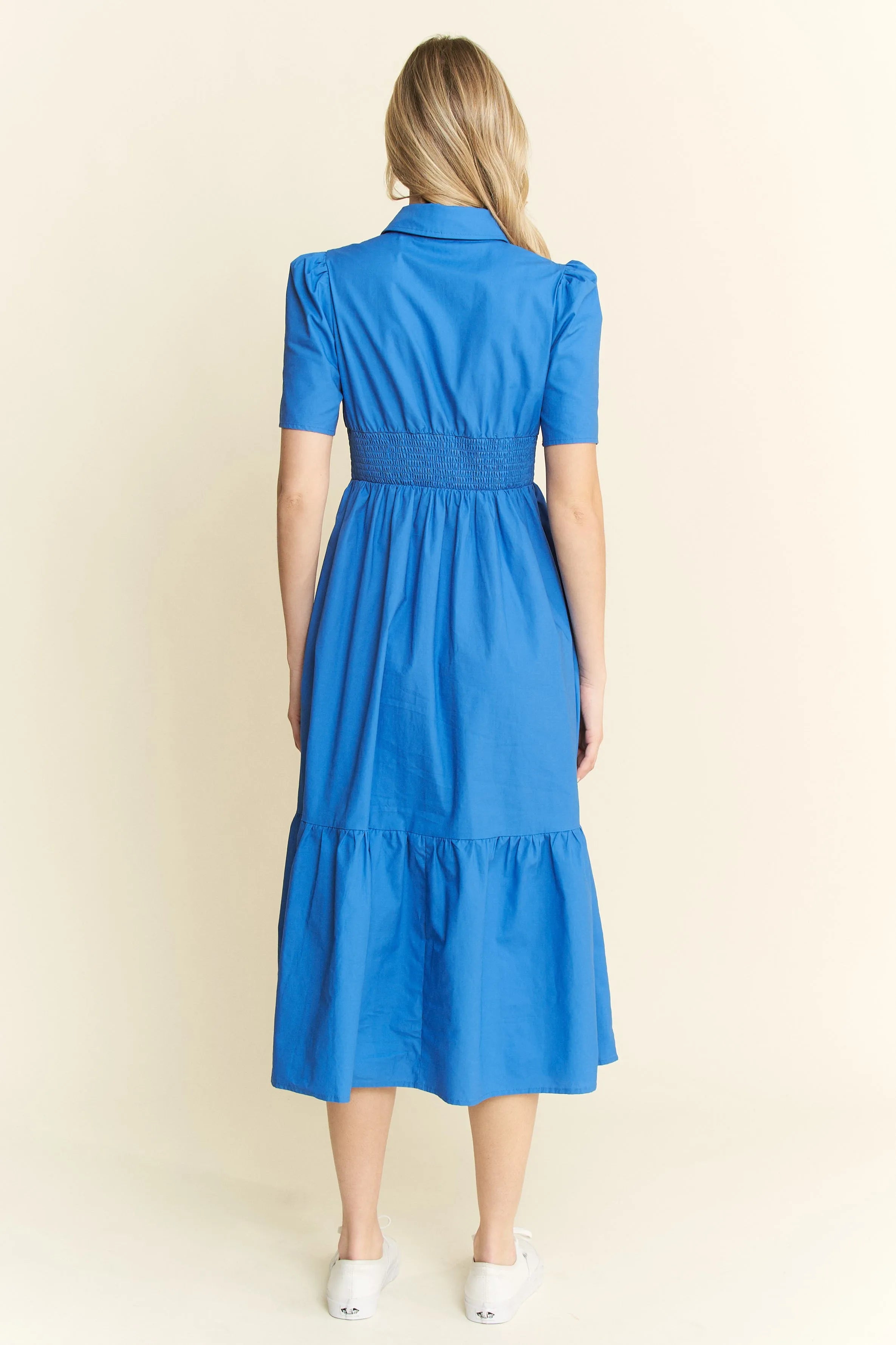 Jade By Jane Short Sleeve Button Down Midi Dress-Dresses-Trendsi-[option4]-[option5]-[option6]-[option7]-[option8]-Shop-Boutique-Clothing-for-Women-Online