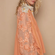 POL Floral Half Button Lace Detail Long Sleeve Top-Blouses-Trendsi-[option4]-[option5]-[option6]-[option7]-[option8]-Shop-Boutique-Clothing-for-Women-Online