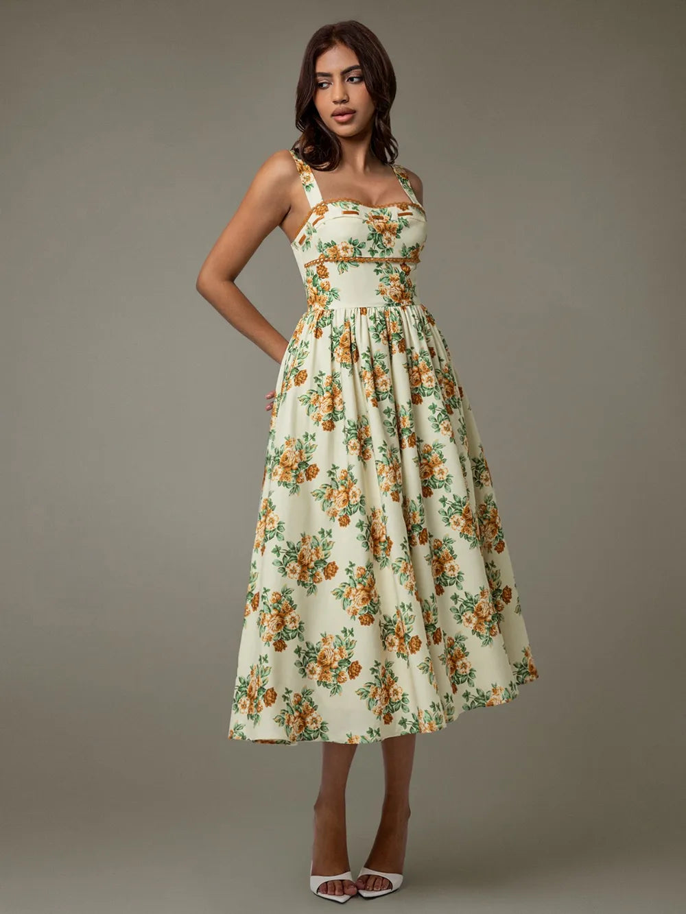 Lace Trim Floral Sleeveless Midi Dress-Dresses-Trendsi-[option4]-[option5]-[option6]-[option7]-[option8]-Shop-Boutique-Clothing-for-Women-Online