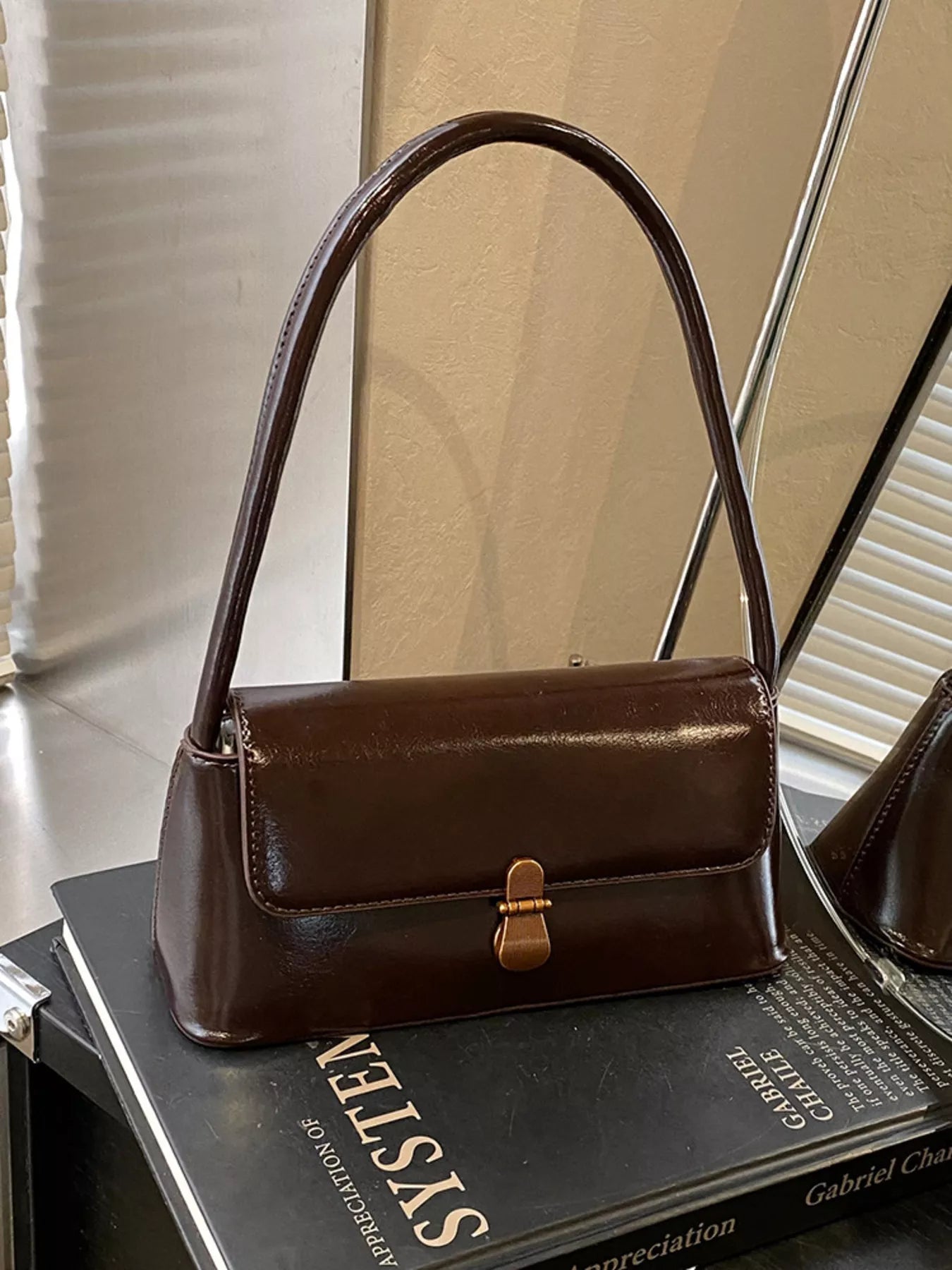 PU Leather Shoulder Bag-Bags-Trendsi-Coffee Color-One Size-[option4]-[option5]-[option6]-[option7]-[option8]-Shop-Boutique-Clothing-for-Women-Online