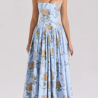Floral Print Square Neck Cami Maxi Dress-Dresses-Trendsi-Blue Color-S-[option4]-[option5]-[option6]-[option7]-[option8]-Shop-Boutique-Clothing-for-Women-Online