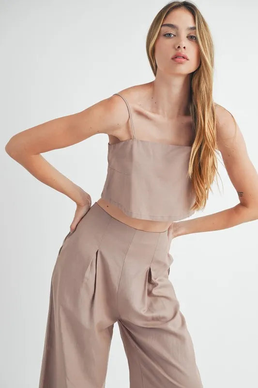 MABLE Linen Mix Crop Cami and Wide Leg Pants Set-2 piece set-Trendsi-[option4]-[option5]-[option6]-[option7]-[option8]-Shop-Boutique-Clothing-for-Women-Online