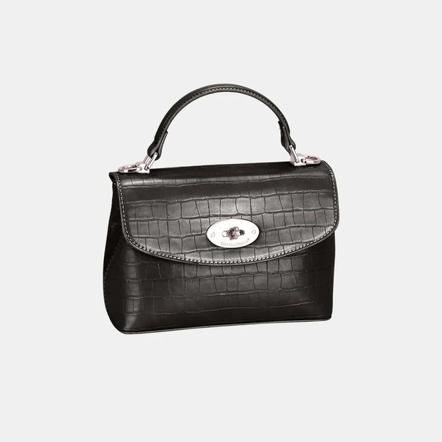 David Jones Texture PU Leather Handbag-Bags-Trendsi-Black-One Size-[option4]-[option5]-[option6]-[option7]-[option8]-Shop-Boutique-Clothing-for-Women-Online