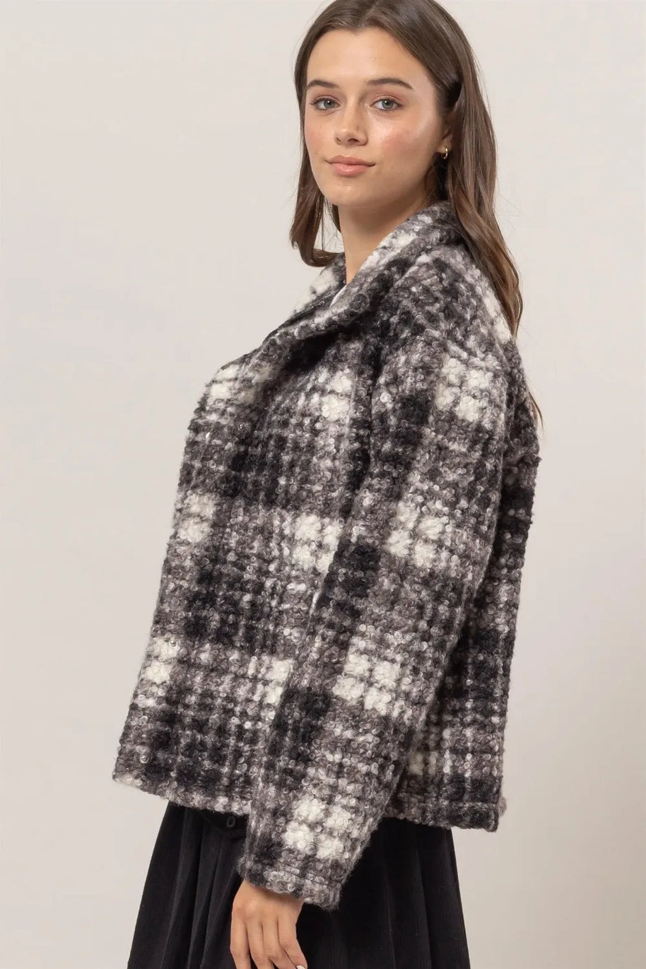 HYFVE Plaid Collared Neck Boucle Jacket with Pockets-Jacket-Trendsi-[option4]-[option5]-[option6]-[option7]-[option8]-Shop-Boutique-Clothing-for-Women-Online