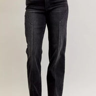 Judy Blue Mid Rise Straight Western Seam Detail Jeans-Jeans-Trendsi-[option4]-[option5]-[option6]-[option7]-[option8]-Shop-Boutique-Clothing-for-Women-Online