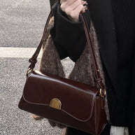 Golden Clasp Shoulder Bag-hand bag-Trendsi-Coffee Brown-One Size-[option4]-[option5]-[option6]-[option7]-[option8]-Shop-Boutique-Clothing-for-Women-Online